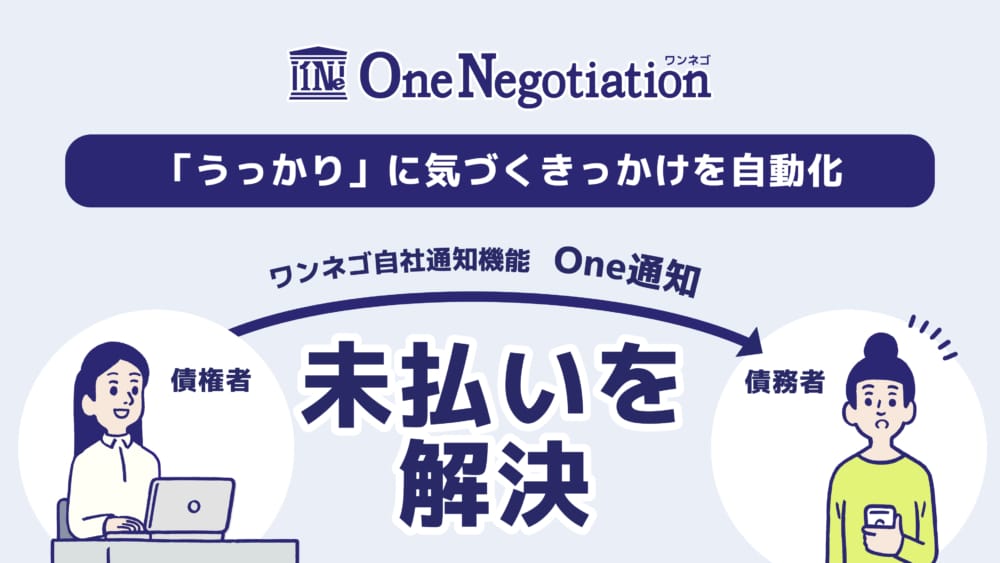 企業間未払い問題のスムーズな解決を目指す、オンラインサービス「ワンネゴ」に新機能が追加
